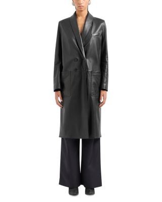 Emporio Armani Leather Midi Coat