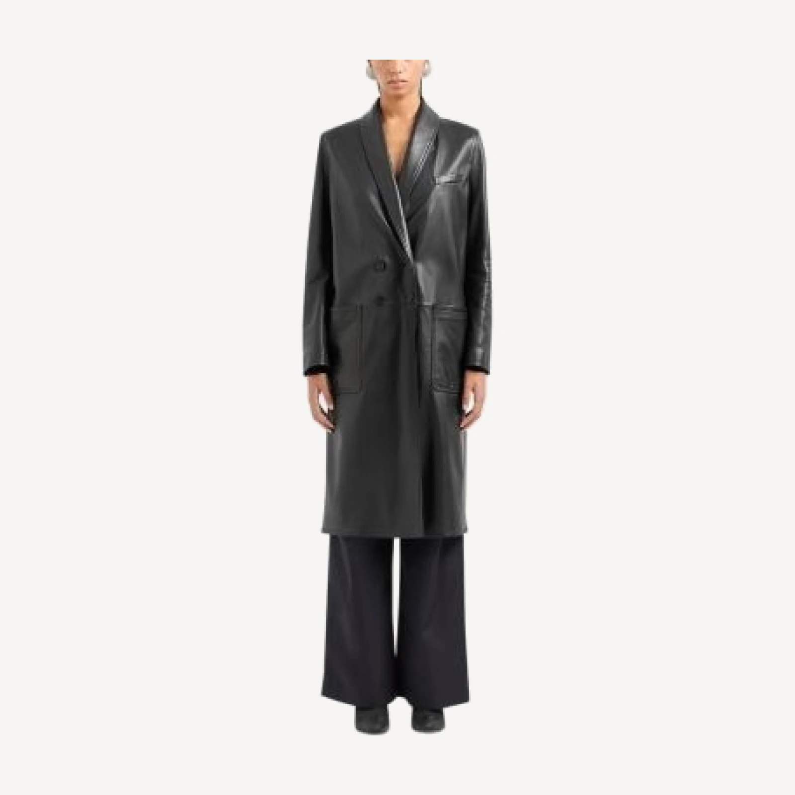 Emporio Armani Leather Midi Coat