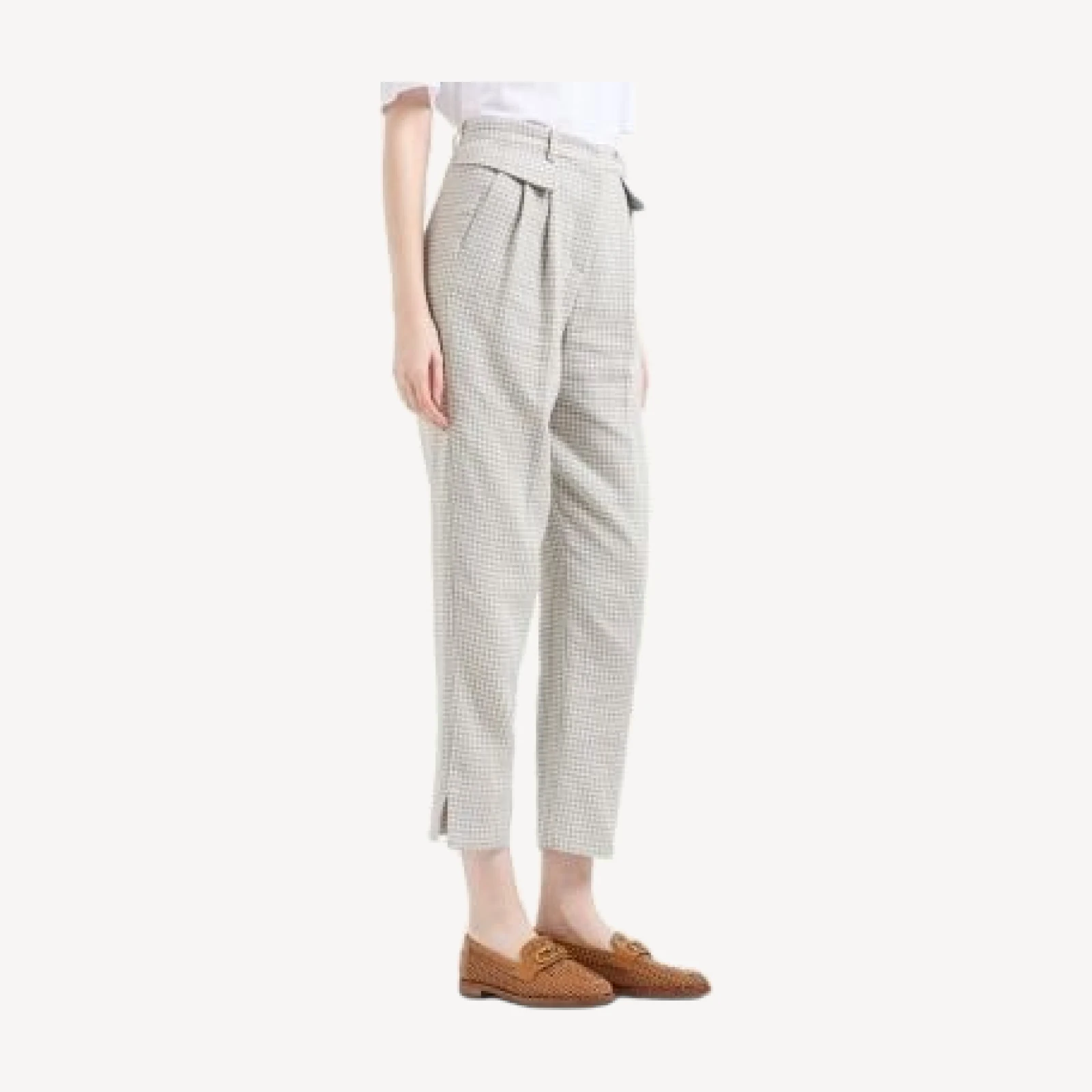 Emporio Armani Houndstooth Pied de Poule Jacquard Pants