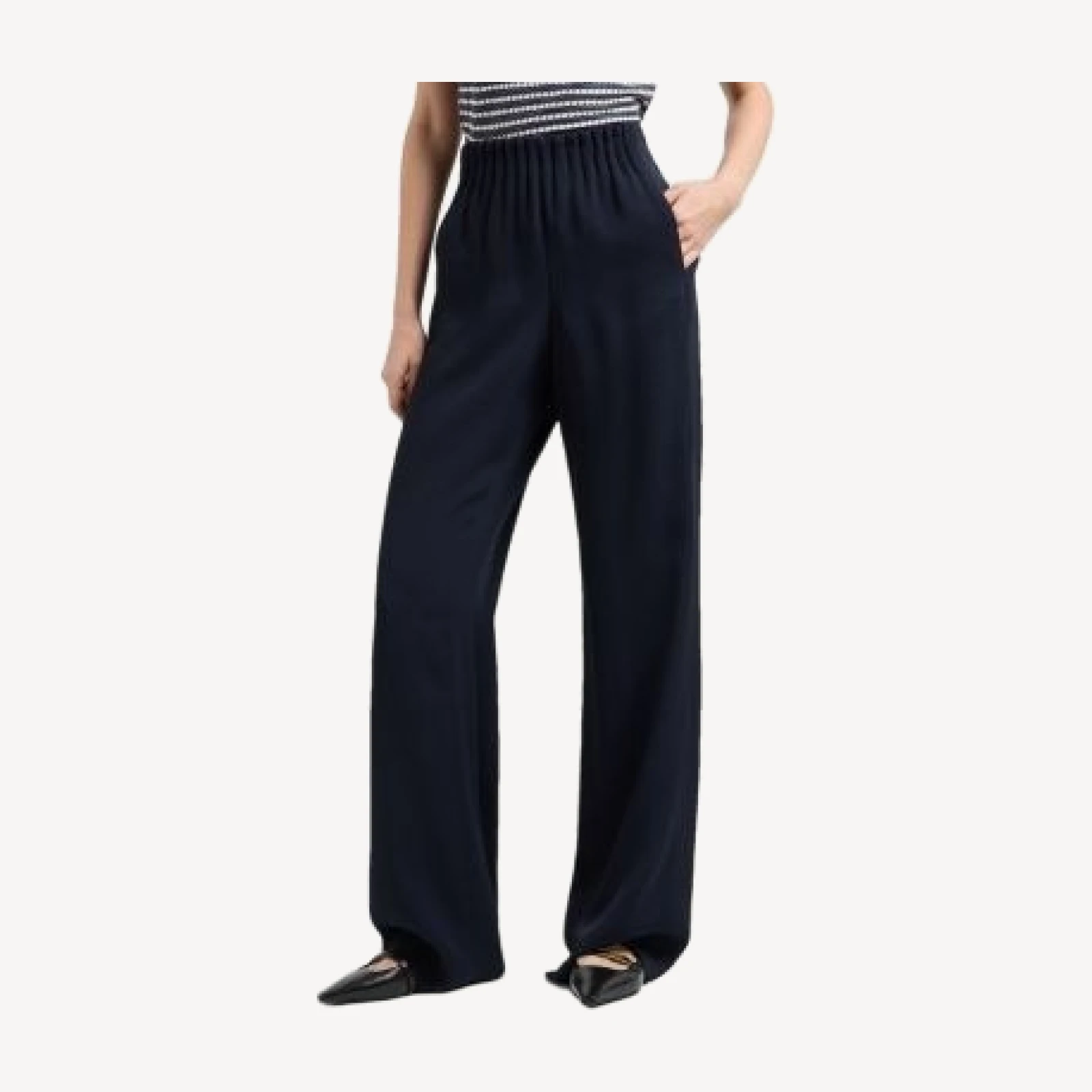 Emporio Armani Tonal Chevron Pattern Trousers with Pleated Waistband Detail