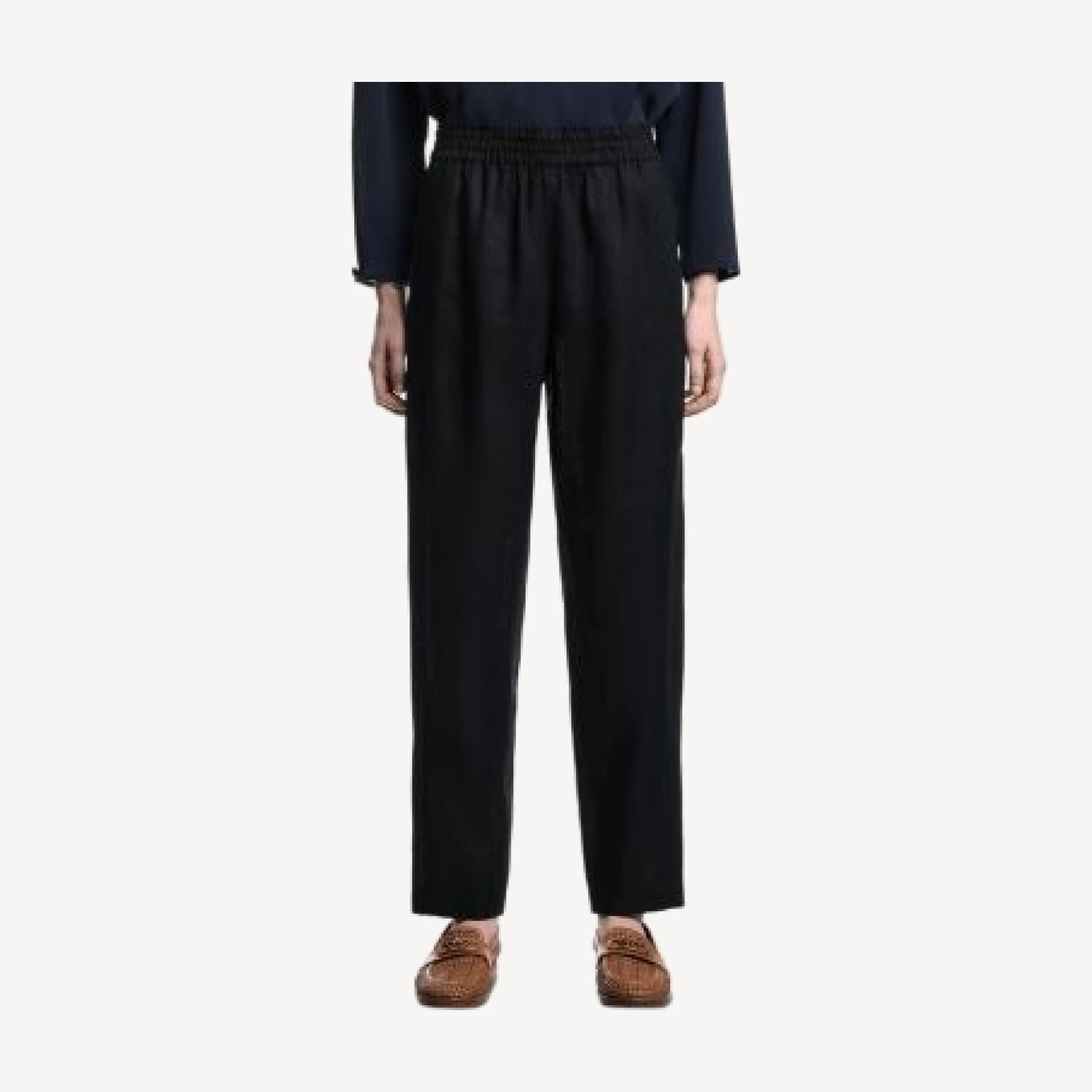 Emporio Armani Elasticated Waist Linen Trousers
