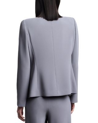 Emporio Armani Front Zip Pleated Fluid Armure Jacket