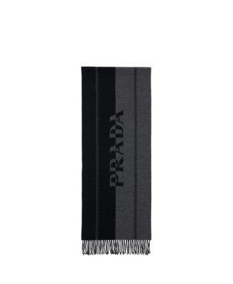 Prada Small Wool Scarf with Jacquard Logo