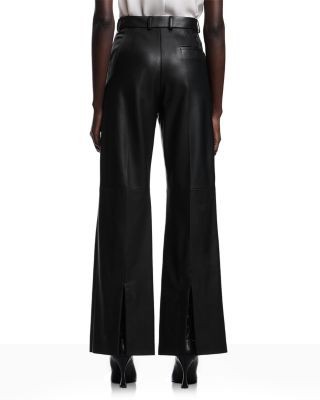 Emporio Armani Leather Flare Leg Pants