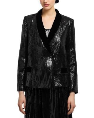 Emporio Armani Sequined Double Breasted Blazer