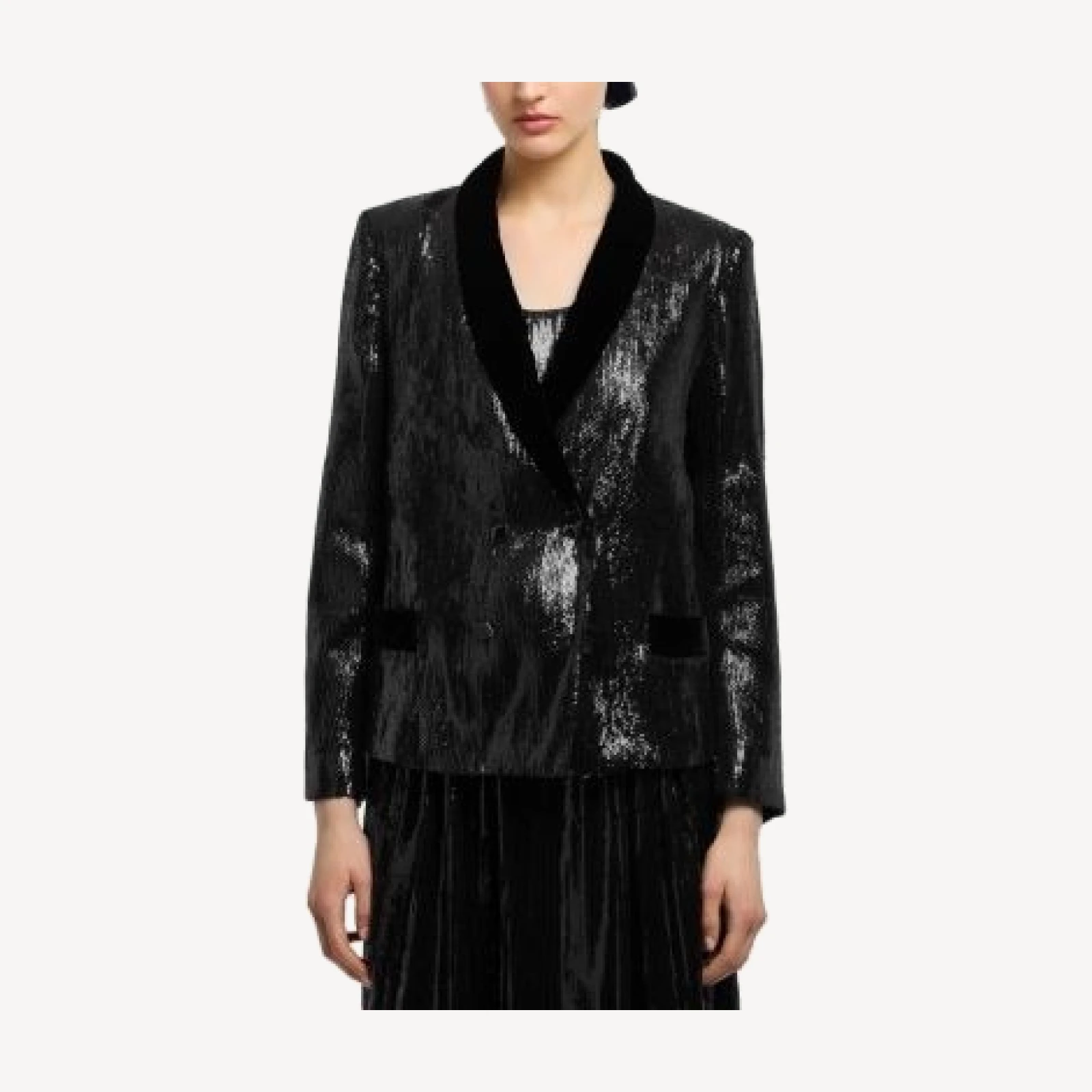 Emporio Armani Sequined Double Breasted Blazer