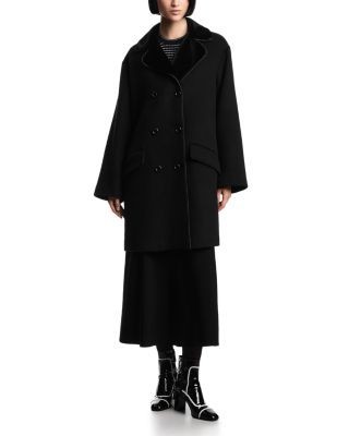 Emporio Armani Wool and Faux Fur Coat