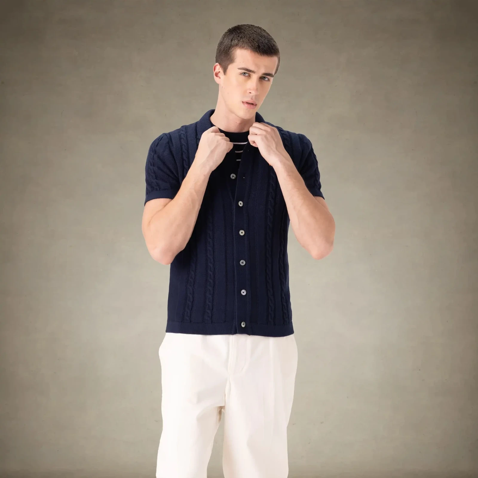 Men's JC Polo Cable Sweater