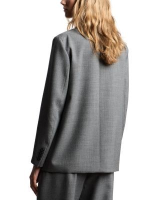Emporio Armani Mouline Crepe Wool Double Breasted Blazer