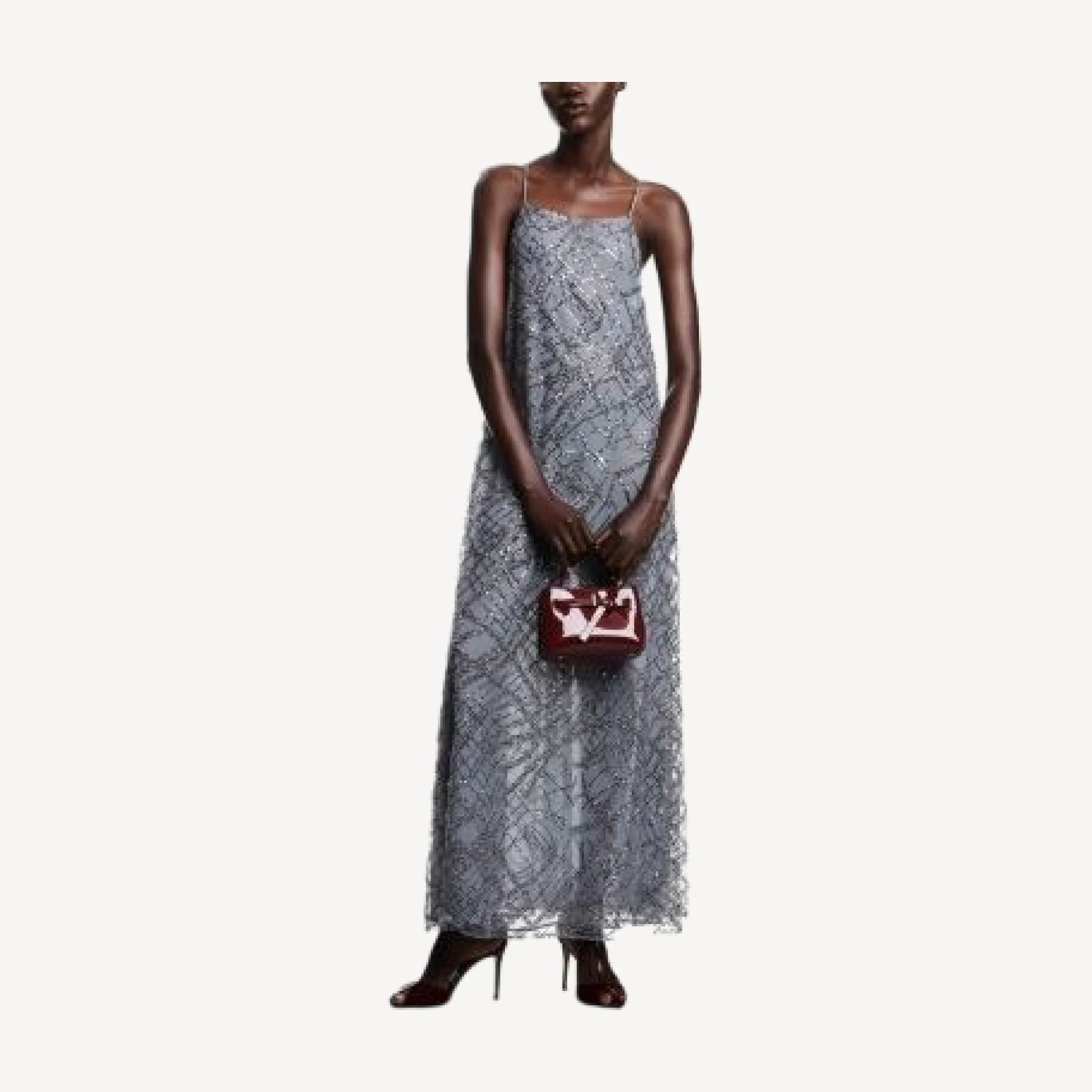 Emporio Armani Sequined Tulle Maxi Dress