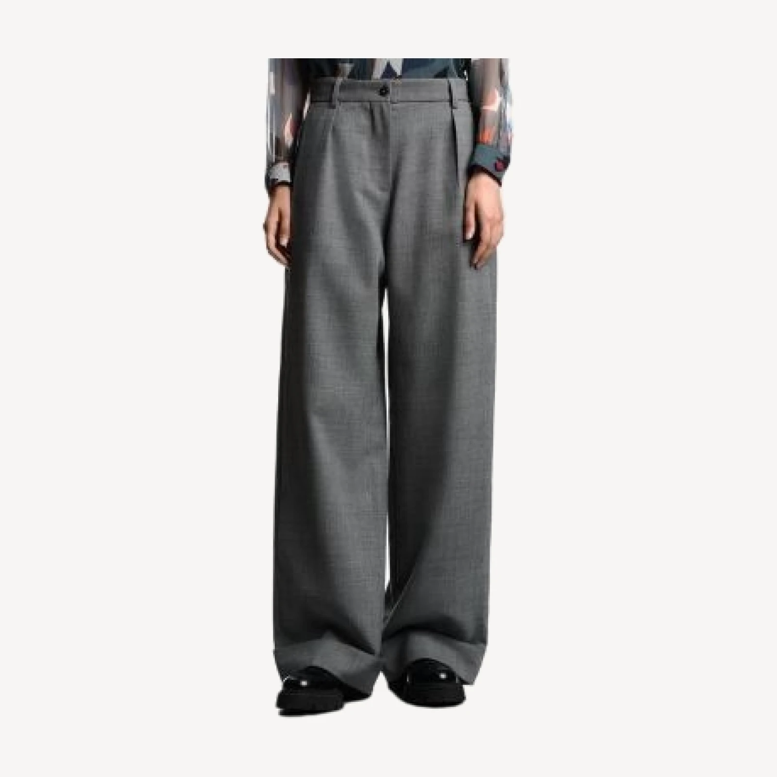 Emporio Armani Mouline Crepe Wool Trousers