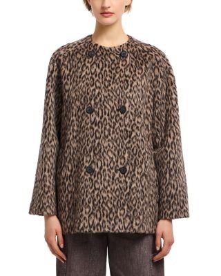 Emporio Armani Animal Print Faux Fur Peacoat