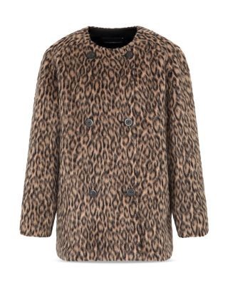 Emporio Armani Animal Print Faux Fur Peacoat