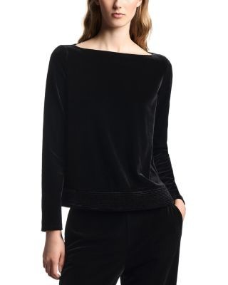 Emporio Armani Stretch Chenille Jersey Top