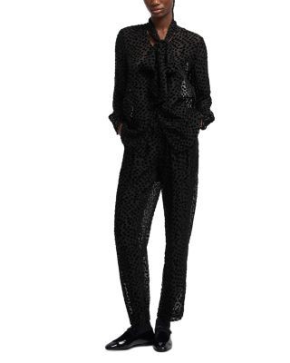 Emporio Armani Tulle and Velvet Blouse