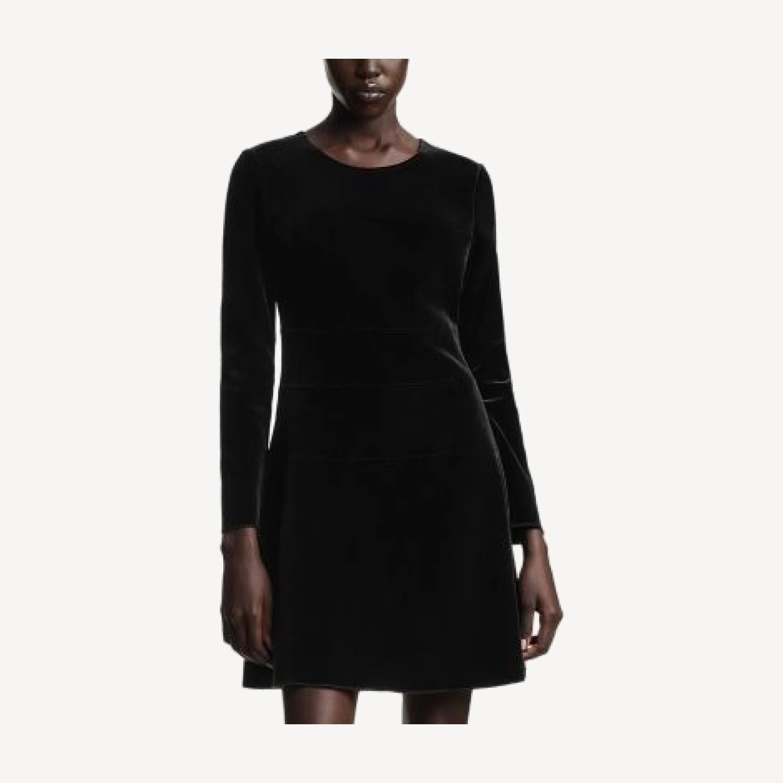 Emporio Armani Bonded Chenille Long Sleeve Dress