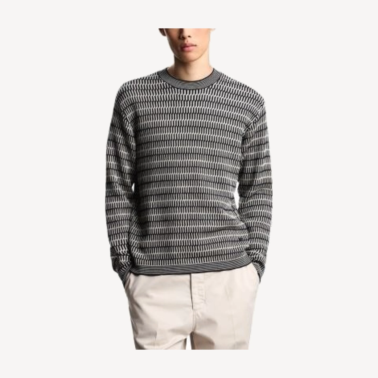 Emporio Armani Jacquard Virgin Wool Sweater