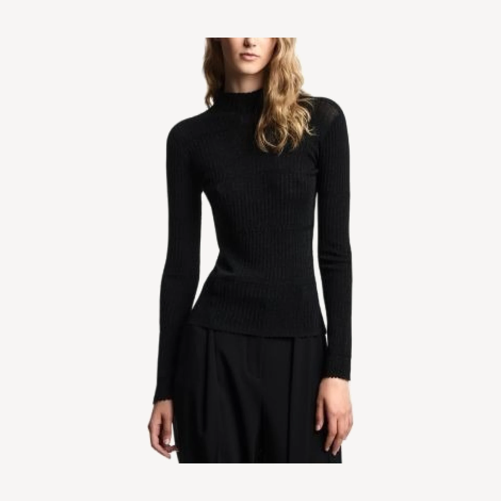 Emporio Armani Shimmer Rib Turtleneck Sweater
