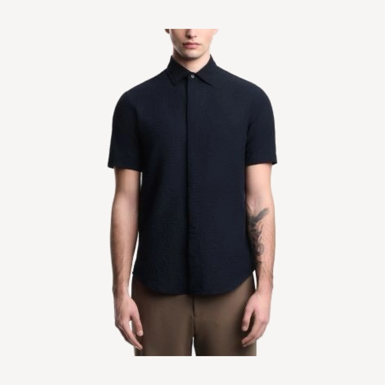 Emporio Armani Regular Fit Seersucker Shirt