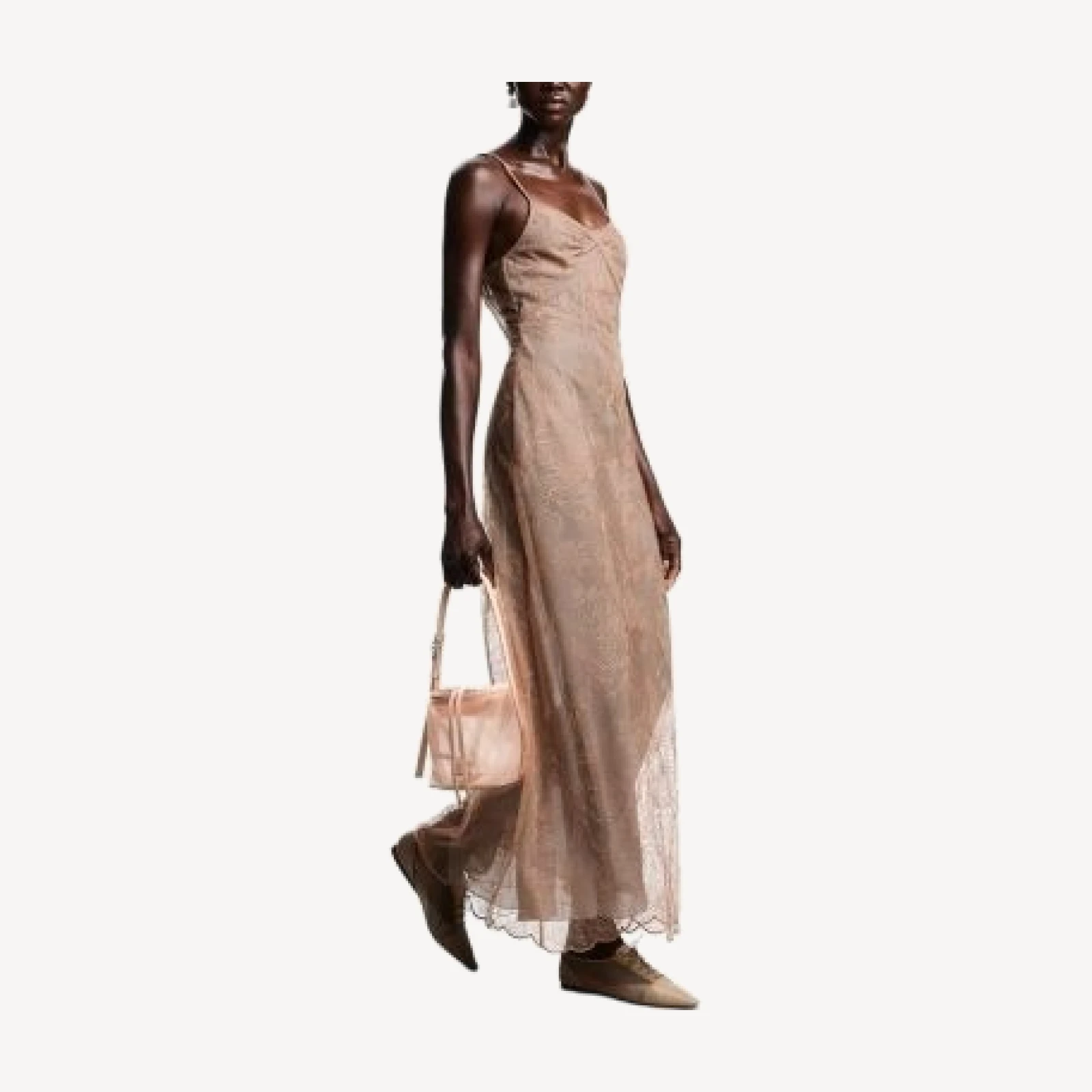 Emporio Armani Metallic Floral Embroidered Tulle Gown