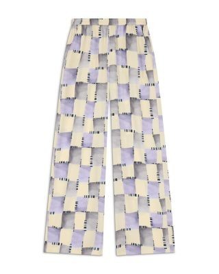 Emporio Armani Check Print Satin Pants