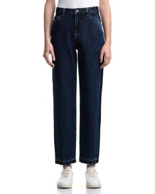 Emporio Armani High Rise Straight Jeans in Dark Blue Denim
