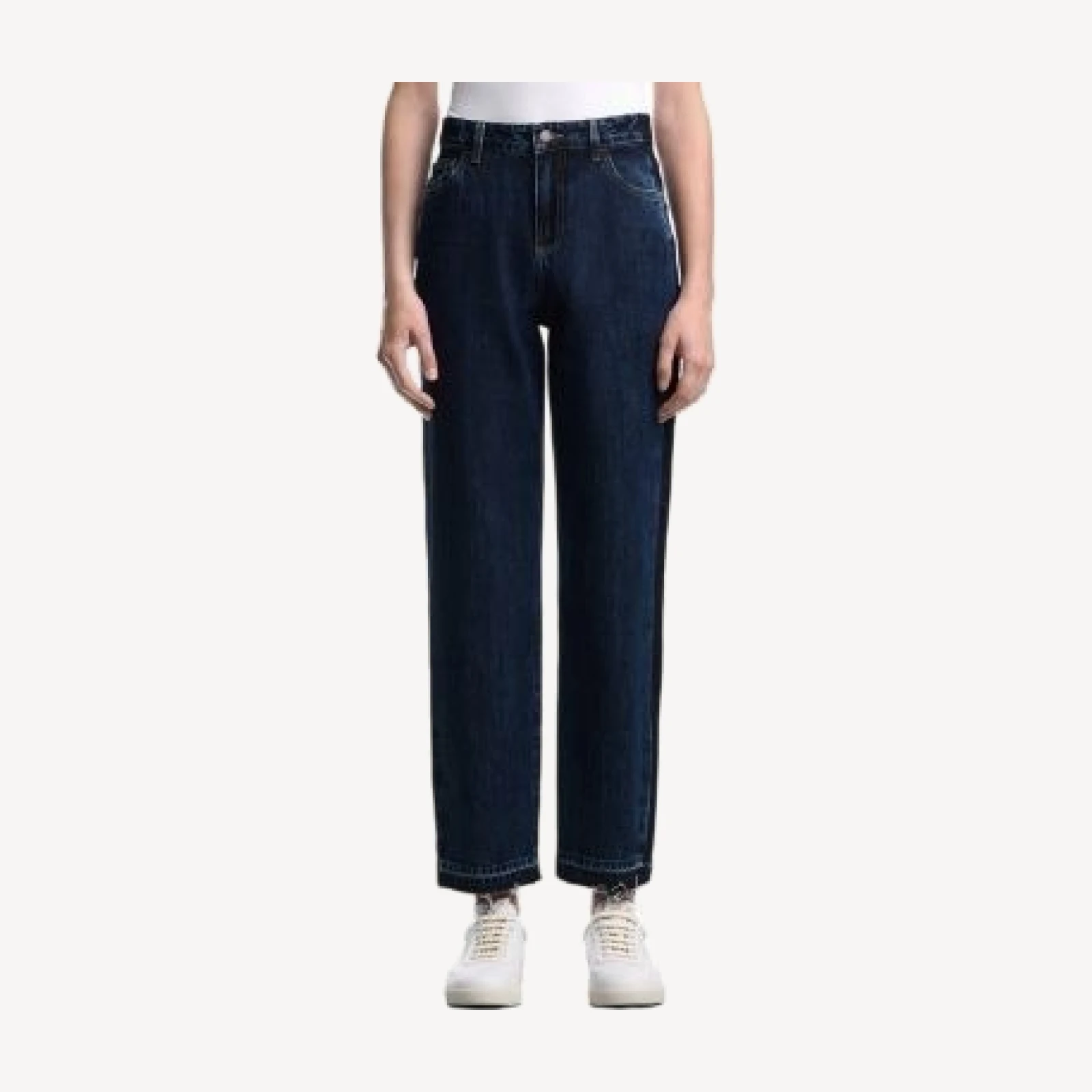 Emporio Armani High Rise Straight Jeans in Dark Blue Denim