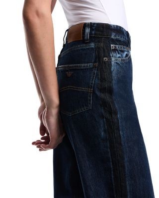 Emporio Armani High Rise Straight Jeans in Dark Blue Denim