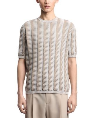 Emporio Armani Regular Fit Two Tone Jagged Motif Sweater T-Shirt