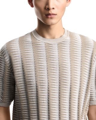 Emporio Armani Regular Fit Two Tone Jagged Motif Sweater T-Shirt