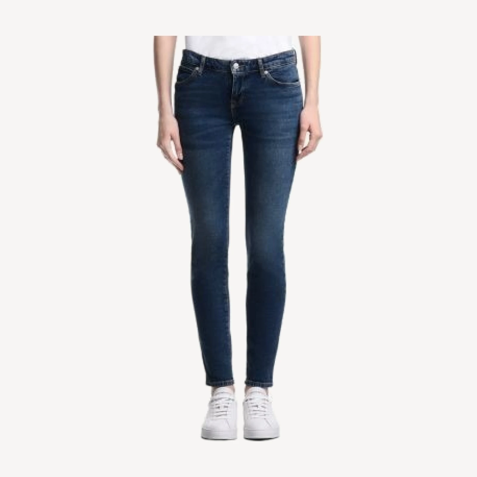 Emporio Armani Low Rise Skinny Jeans in Dark Blue Denim