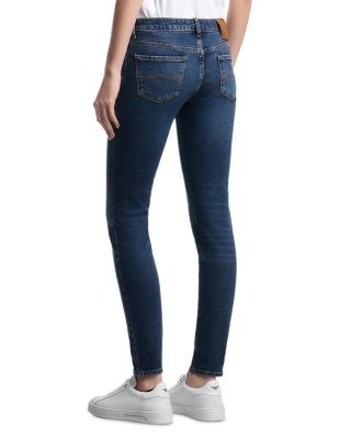 Emporio Armani Low Rise Skinny Jeans in Dark Blue Denim