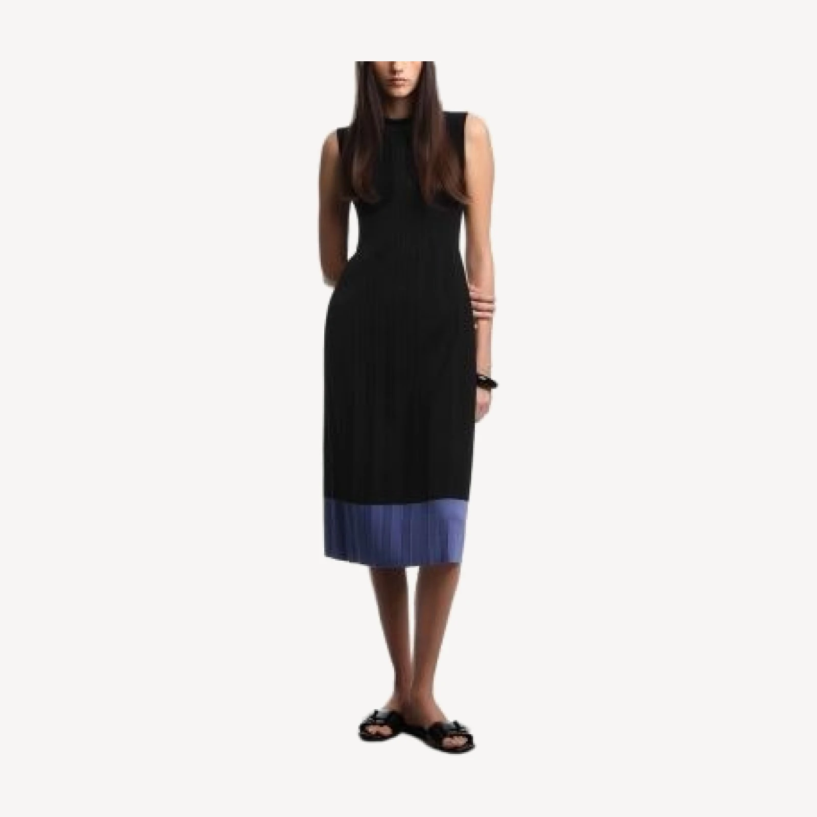 Emporio Armani Sleeveless Pleated Midi Dress