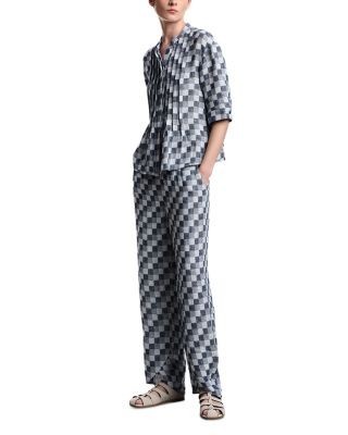 Emporio Armani Linen Gauze Checkered Shirt