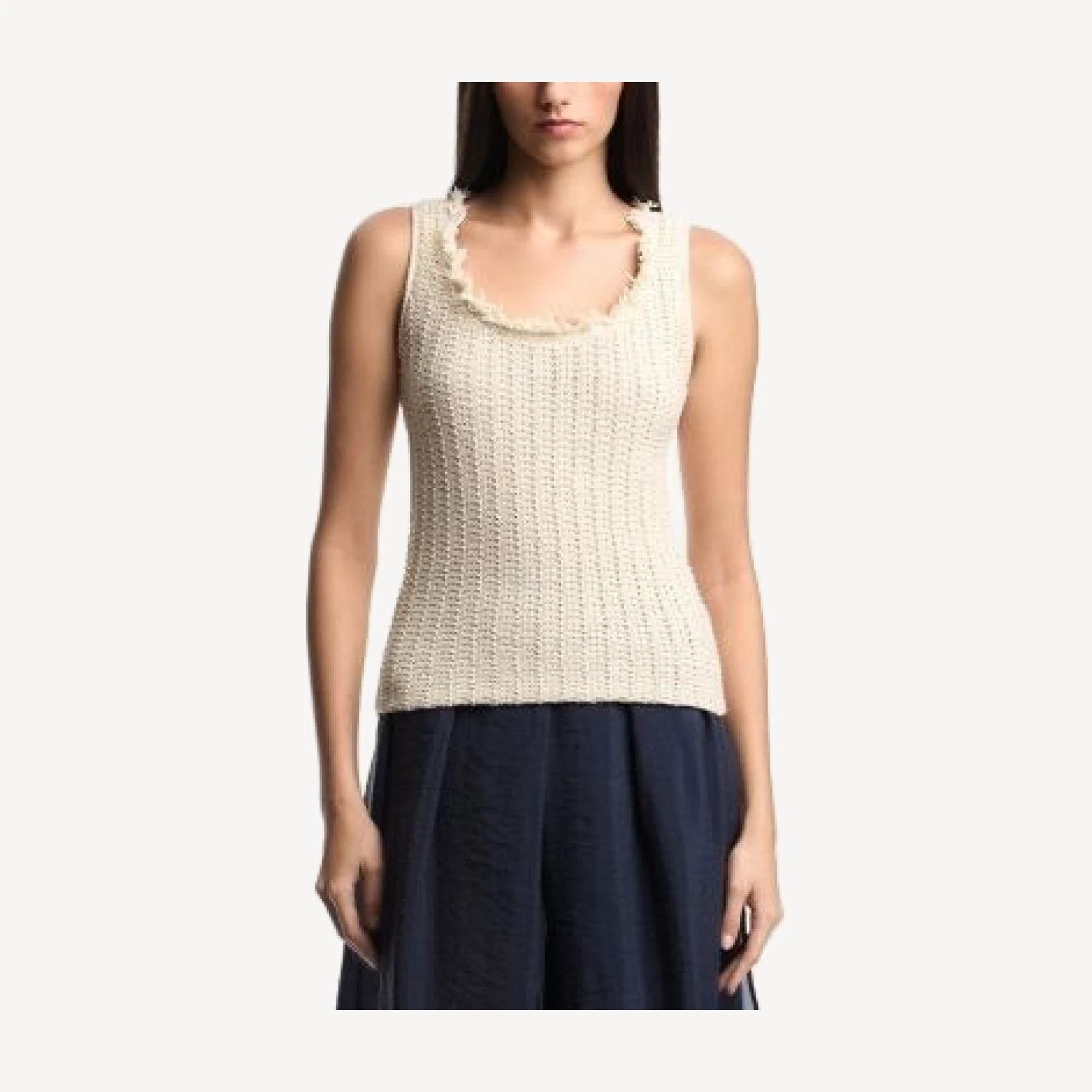 Emporio Armani Fringe Detail Knit Top