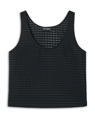 Emporio Armani Vichy 3D Jacquard Tank Top