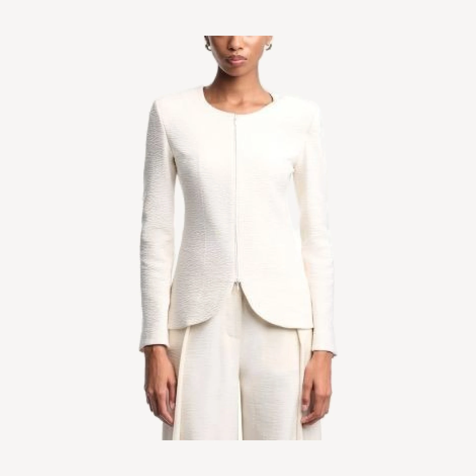 Emporio Armani Textured Jersey Zip Blazer