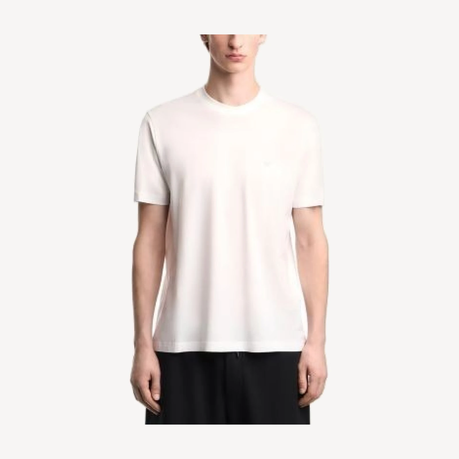 Emporio Armani Regular Fit Plain White Crewneck T-Shirt