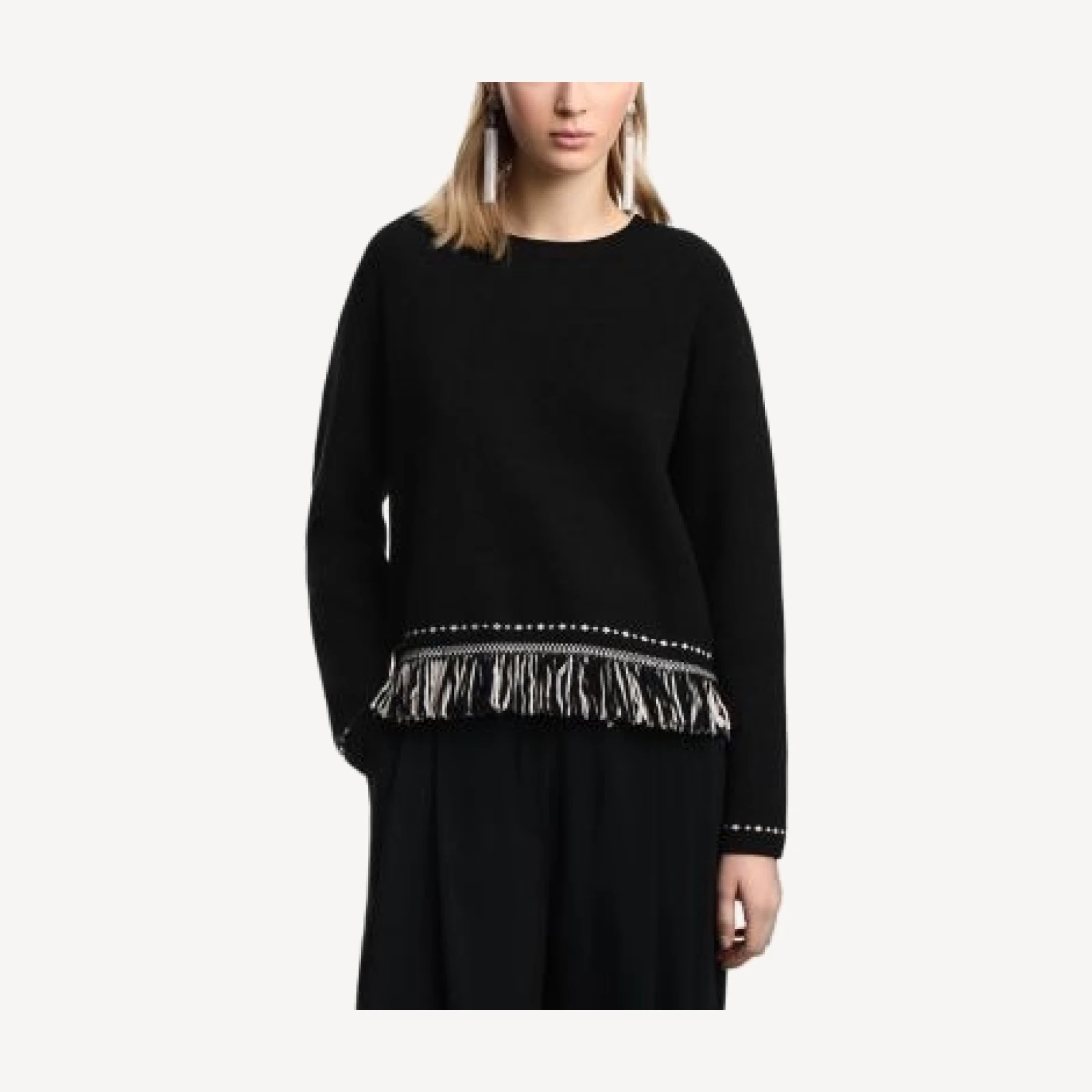 Emporio Armani Fringe Hem Sweater