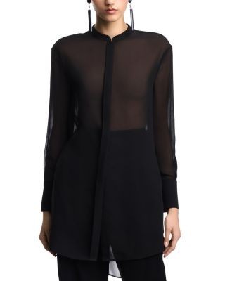 Emporio Armani Techno Georgette Long Shirt