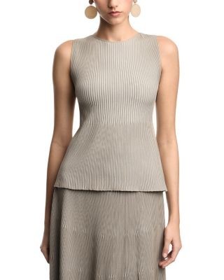 Emporio Armani Bicolor Ribbed Sleeveless Top