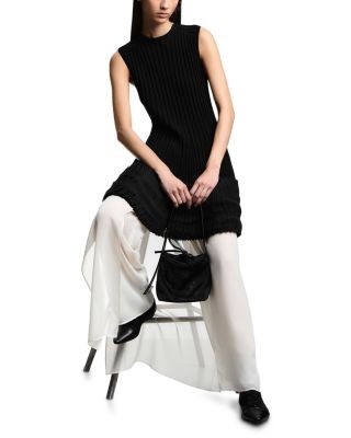 Emporio Armani Ribbed Ruffled Hem Dress