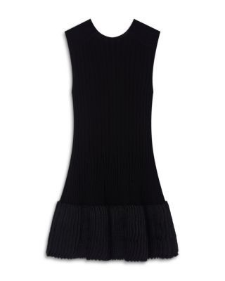 Emporio Armani Ribbed Ruffled Hem Dress