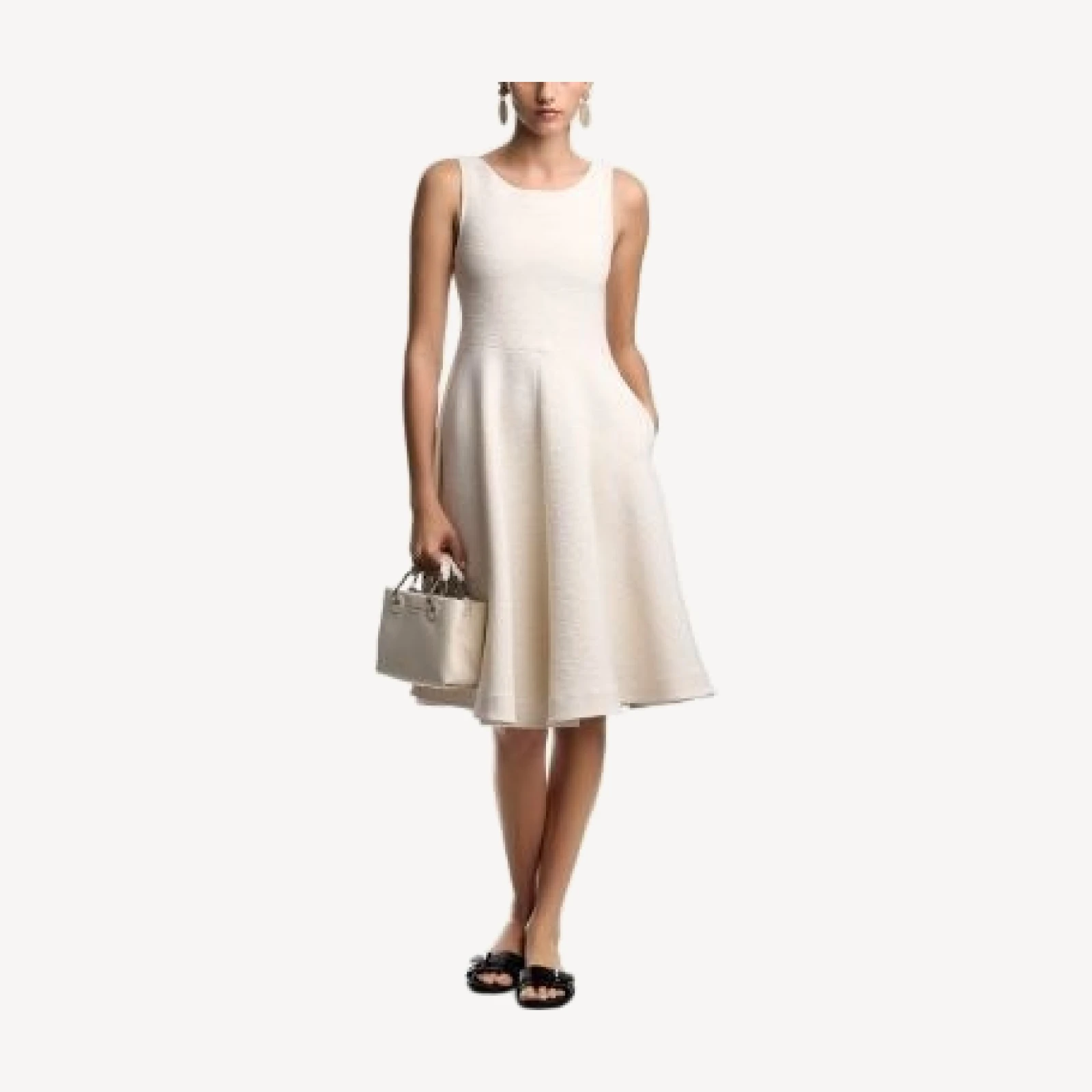 Emporio Armani Textured Sleeveless Fit & Flare Dress