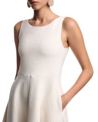 Emporio Armani Textured Sleeveless Fit & Flare Dress