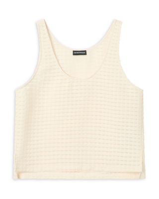 Emporio Armani Vichy 3D Jacquard Tank Top