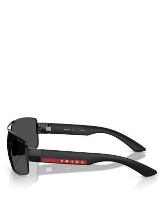 Prada Linea Rossa Wraparound Sunglasses, 65mm