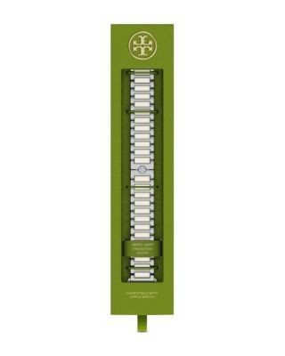 Tory Burch Kira Square Stainless Steel & Ivory Silicone Band for Apple Watch, 38/40/41/42mm and 42/44/45/46/49mm