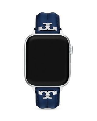 Tory Burch Kira Navy Leather Band for Apple Watch, 38/40/41/42mm and 42/44/45/46/49mm