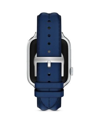 Tory Burch Kira Navy Leather Band for Apple Watch, 38/40/41/42mm and 42/44/45/46/49mm